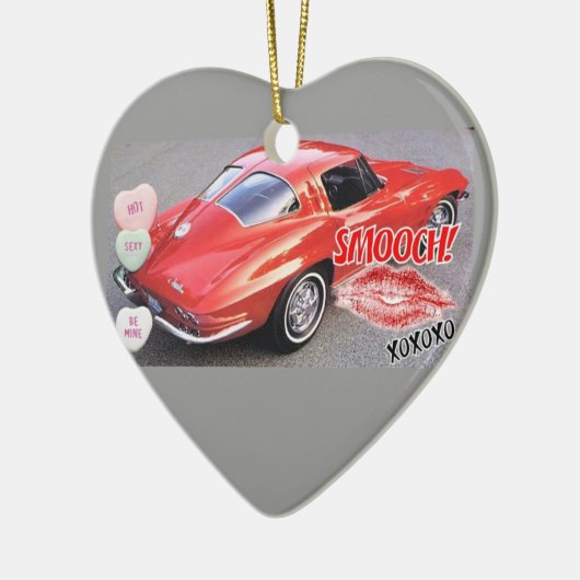 Valentine Red Corvette Split Window Classic Keramik Ornament (Links)