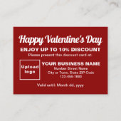 Valentine Red Discount Card Rabattkarte (Vorderseite)