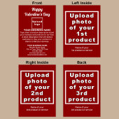 Valentine Red Folded Holiday Card Feiertagskarte