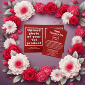 Valentine Red Folded Holiday Card Feiertagskarte