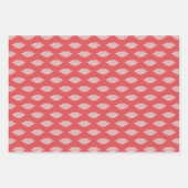 Valentine Red Glam Diamonds Lips Hearts Geschenkpapier Set (Vorderseite)
