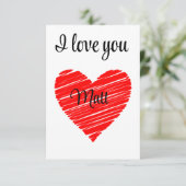 Valentine Red Happy heart romance graphic Dankeskarte (Stehend Vorderseite)