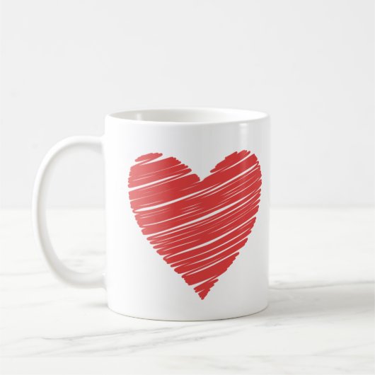 Valentine Red Happy heart romance graphic Kaffeetasse (Links)
