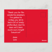 Valentine Red Happy heart romance graphic Postkarte (Rückseite)