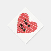 Valentine Red Happy heart romance graphic Serviette (Ecke)