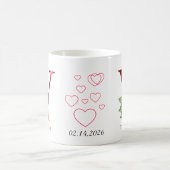 Valentine Red Heart Floral Letter Y Initial Mug Kaffeetasse (Mittel)