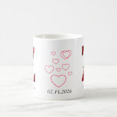 Valentine Red Heart Floral Letter Z Initial Mug Kaffeetasse (Mittel)