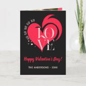 Valentine Red Heart Love. Custom Text & Photo Karte (Vorderseite)