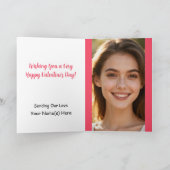 Valentine Red Heart Love. Custom Text & Photo Karte (Innenseite)