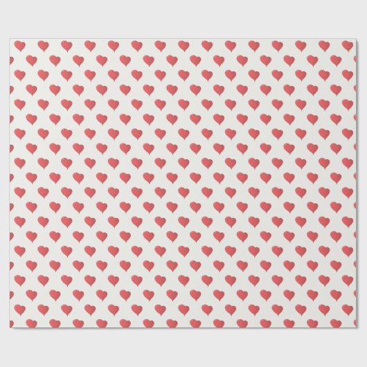 Valentine Red Heart Pattern Geschenkpapier (Flach)