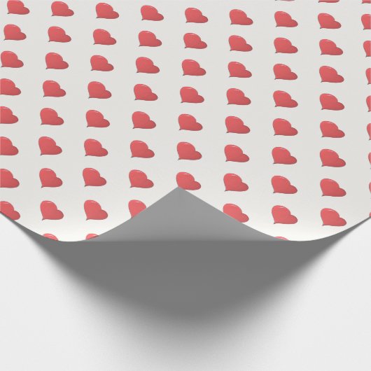 Valentine Red Heart Pattern Geschenkpapier (Ecke)