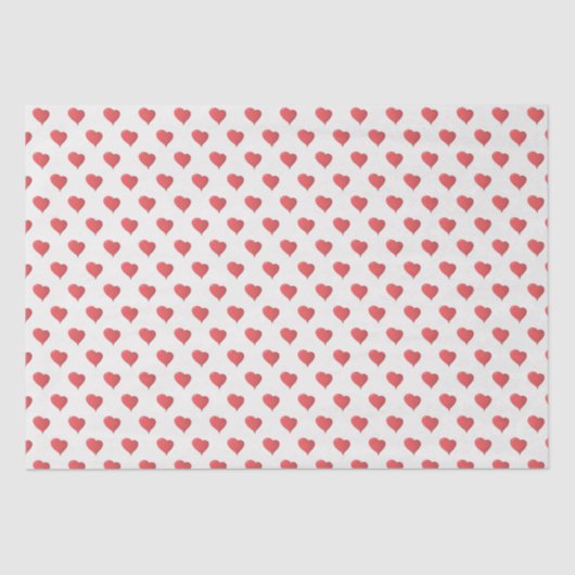 Valentine Red Heart Pattern Seidenpapier (Vorderseite)