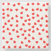 Valentine Red Heart Pattern Steinuntersetzer (Vorderseite)