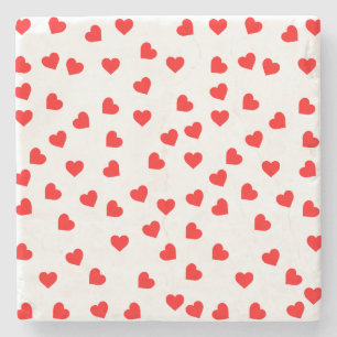 Valentine Red Heart Pattern Steinuntersetzer