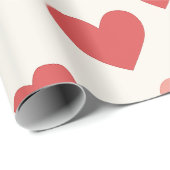 Valentine Red Heart Pattern Wrapping Paper Geschenkpapier (Rolleneckpunkt)