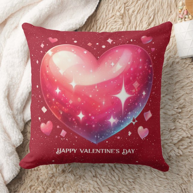 Valentine Red Heart Stars Kissen (Decke)