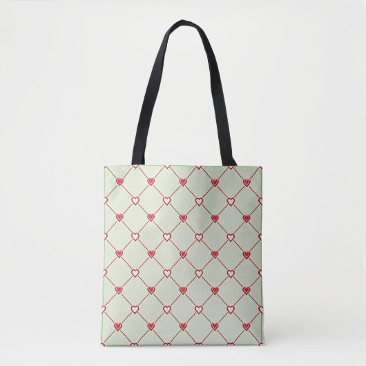 Valentine Red Heart Tote Bag Tasche (Vorderseite)
