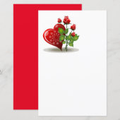 VALENTINE RED HEART UND ROTE ROSEN (Vorne/Hinten)
