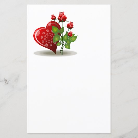 VALENTINE RED HEART UND ROTE ROSEN (Vorderseite)