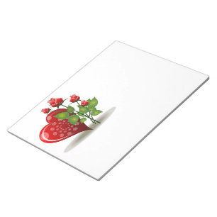 VALENTINE RED HEART UND ROTE ROSEN NOTIZBLOCK