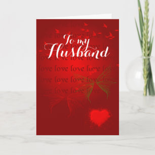 Valentine Red Hearts for Husband Feiertagskarte