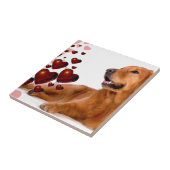Valentine Red Hearts Golden Retriever Dog Fliese (Seite)