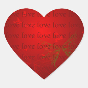 Valentine Red Hearts Herz-Aufkleber