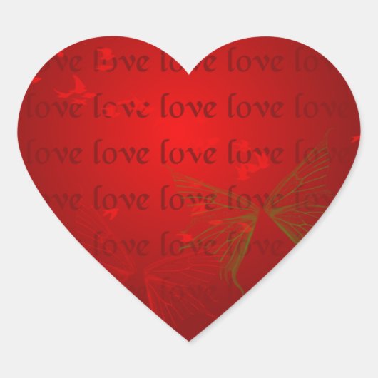 Valentine Red Hearts Herz-Aufkleber (Vorderseite)