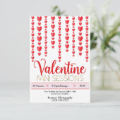 Valentine Red Hearts Mini Sessions Fotografie Einladung (Stehend Vorderseite)