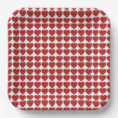 Valentine Red Hearts Pappteller (Vorderseite)