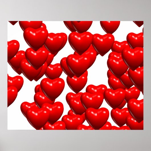 Valentine Red Hearts Random Bunch Glossy Poster (Vorne)