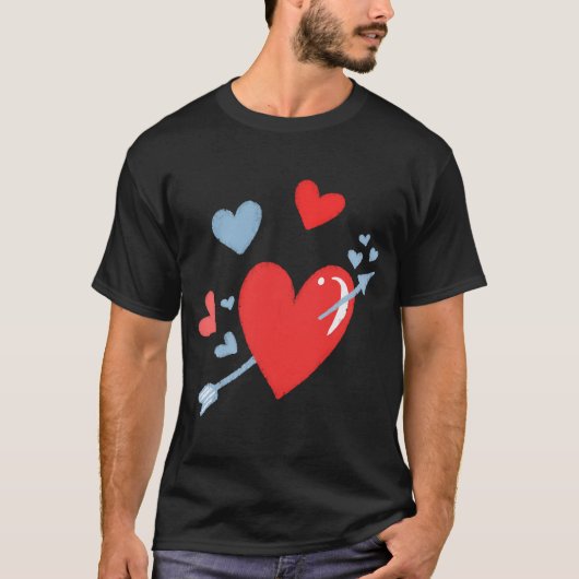 Valentine Red Hearts T-Shirt (Vorderseite)