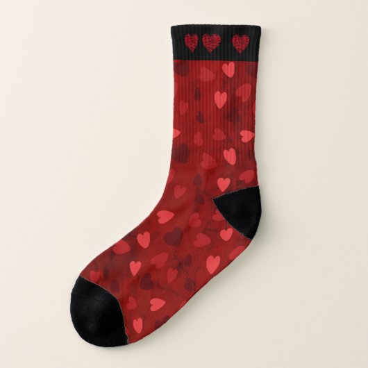 Valentine Red Multi Hearts Socken (Links - Außen)