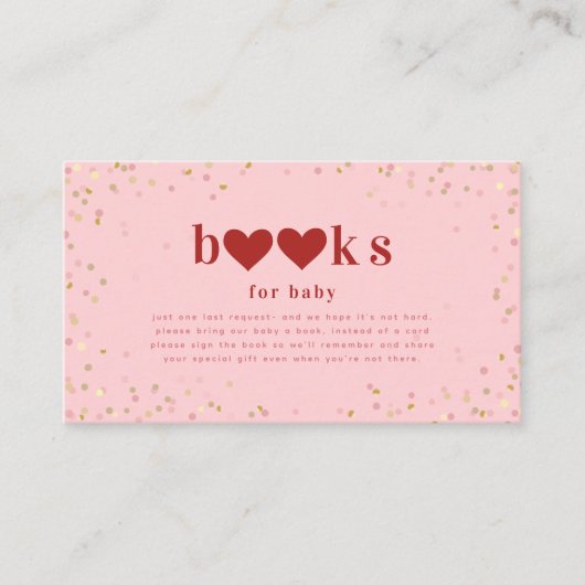 Valentine Red Pink Babydusche Buchungsanfrage Begleitkarte (Vorderseite)
