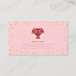 Valentine Red Pink Diaper Raffle Baby Dusche Enclo Begleitkarte