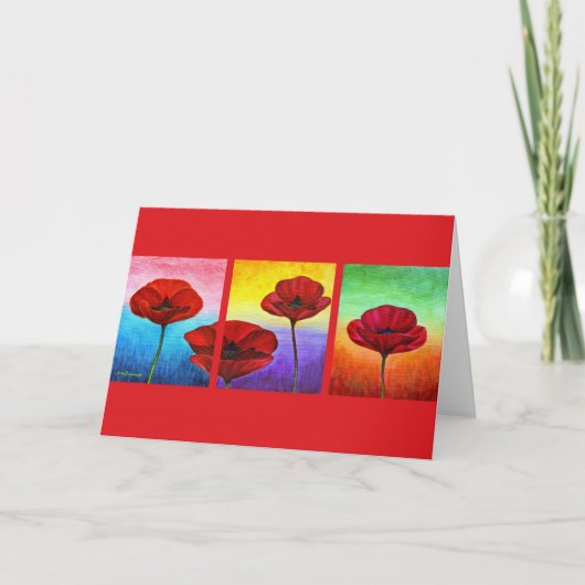 Valentine Red Poppies Painting - Multi Karte (Vorderseite)