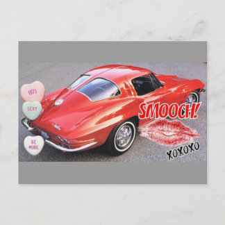 Valentine Red Split Window Corvette Classic Feiertagspostkarte