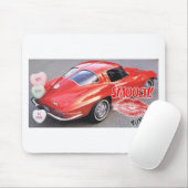 Valentine Red Split Window Corvette Classic Mousepad (Mit Mouse)