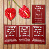 Valentine Red Trifold Card Dreifach Gefaltete Karte