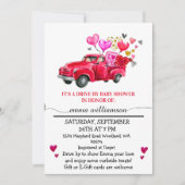 Valentine Red Truck | Laufwerk mit Babydusche Einladung (Vorderseite)