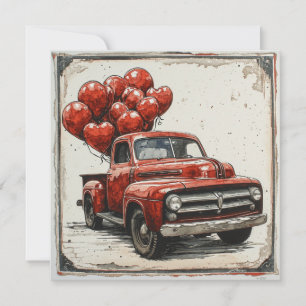 Valentine Red Truck: Rote Zuneigung Feiertagskarte