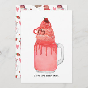 Valentine Red Velvet Milkshake I Liebe You Puppen  Karte