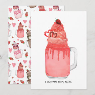 Valentine Red Velvet Milkshake Ich liebe dich Puns Karte