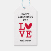 Valentine Red & White Liebe Puls angepasste Gesche Geschenkanhänger (Vorderseite)