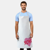Valentine Red XOXO Rosa Herz Bold Modern White Schürze (Getragen)