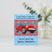 Valentine Rennwagen Feiertagspostkarte (Stehend Vorderseite)