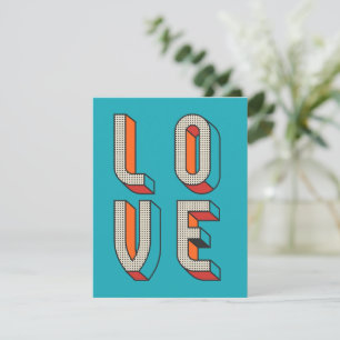 Valentine - Retro-Farbblock der Liebe - Leere Mitteilungskarte