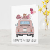 Valentine Retro Fiat 500 Karte (Gelbe Blume)