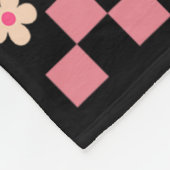 Valentine Retro Groovy Pink Happy Face  Fleecedecke (Ecke)