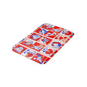 Valentine Retro Liebe schlägt Niedliche Muster Badematte (Schrägansicht)